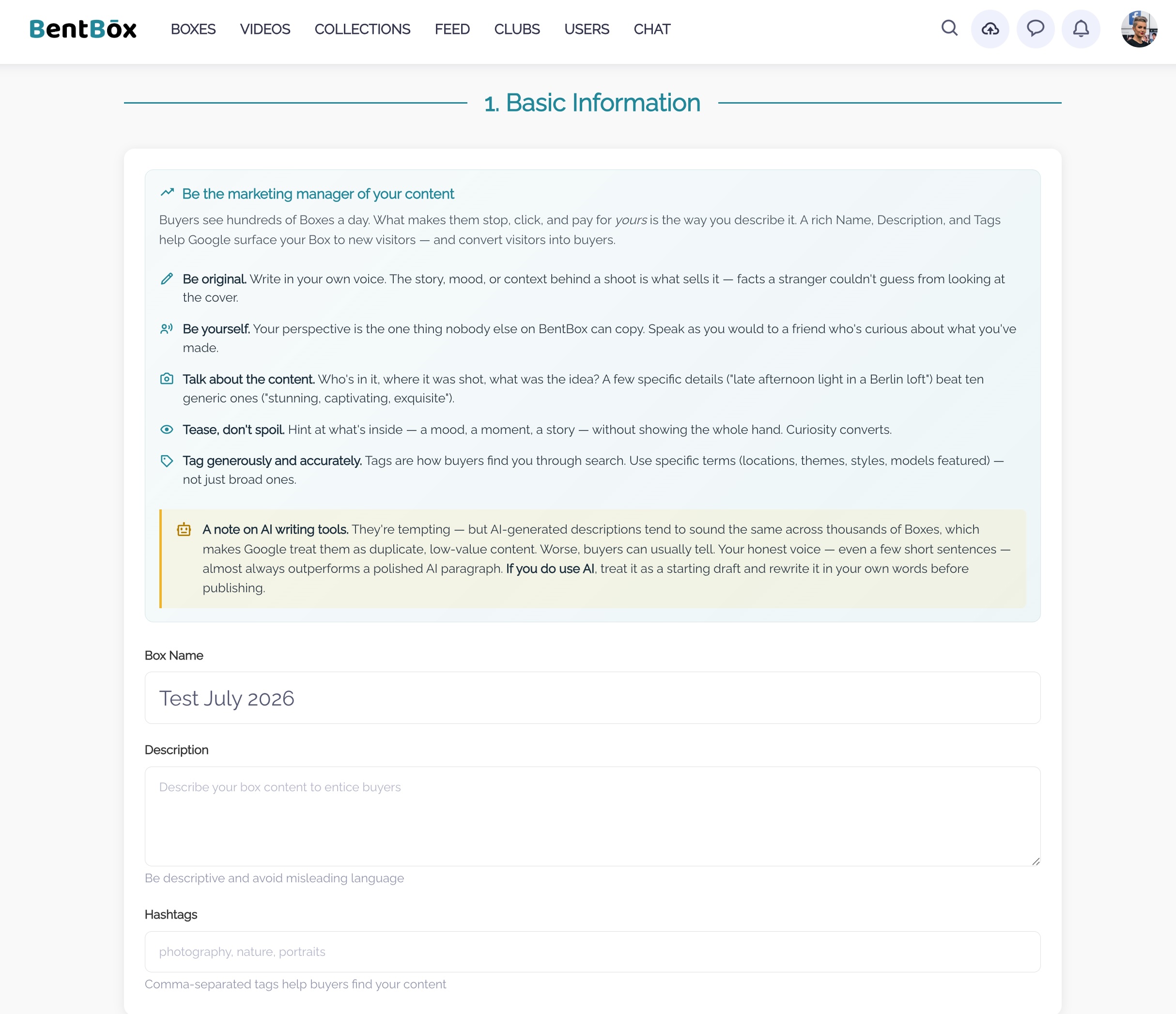 Step 13: Sale settings configuration - 1 of 4 on BentBox